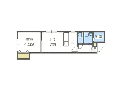 MS SQUARE(1LDK/4階)の間取り写真