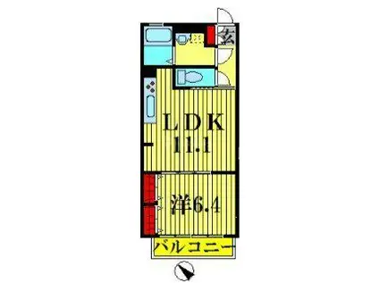 ハレアカラ(1LDK/2階)の間取り写真
