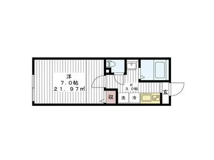 ドムス成田(1K/1階)の間取り写真