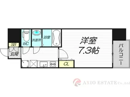 LIVIAZ SHIN-OSAKA CIEL(1K/7階)の間取り写真