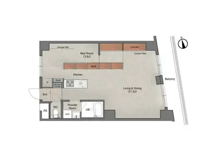 PATH高円寺(ワンルーム/3階)の間取り写真