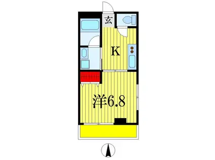 べんてん千葉(1K/3階)の間取り写真