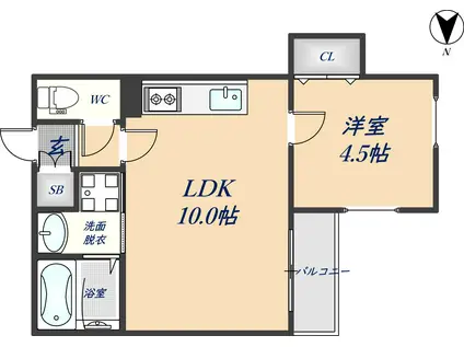 TRES STRLLA(1LDK/2階)の間取り写真