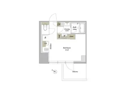 プライムメゾン西新宿(ワンルーム/9階)の間取り写真