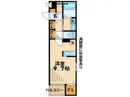 グレイスメロウ(ワンルーム/4階)の間取り写真