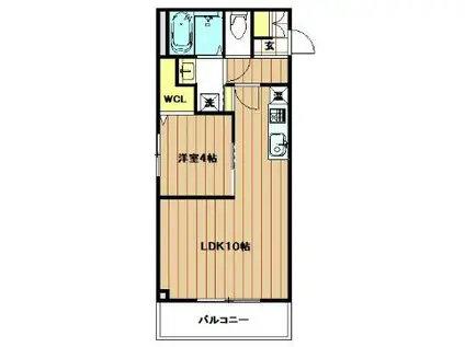 オズレジデンス桃谷イースト(1LDK/2階)の間取り写真