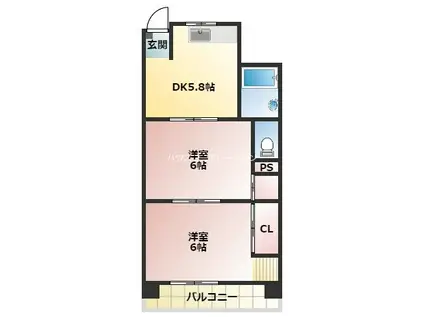 リアライズ猪名寺(2DK/4階)の間取り写真