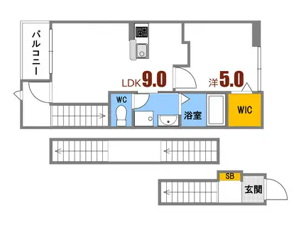 カメリアII(1LDK/3階)の間取り写真