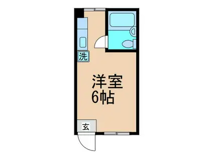 水上ビル(ワンルーム/2階)の間取り写真