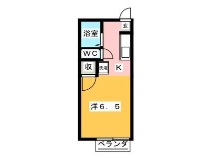 コーポTS(1K/2階)の間取り写真
