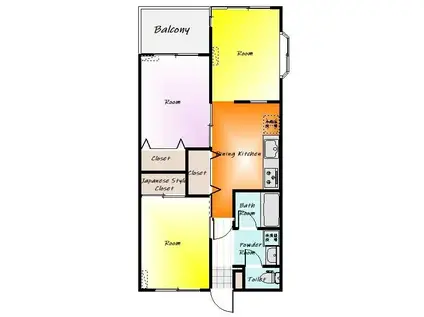 アドバンス由良(3DK/1階)の間取り写真