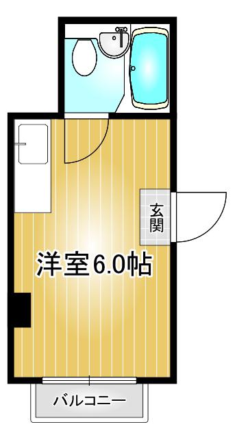 花鳥ビル(ワンルーム/5階)の間取り写真