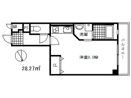 プリマベーラ神戸(ワンルーム/6階)の間取り写真