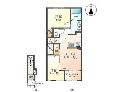 カーサ・クレール(2LDK/2階)の間取り写真
