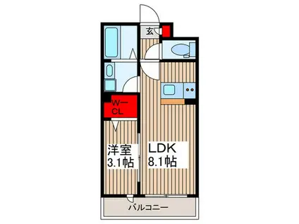 AURORA ARC(1LDK/3階)の間取り写真