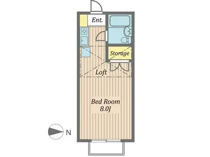 サニーヴィラ(ワンルーム/2階)の間取り写真