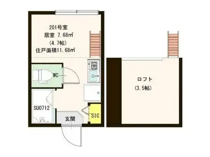 AVENIR永福(ワンルーム/2階)の間取り写真