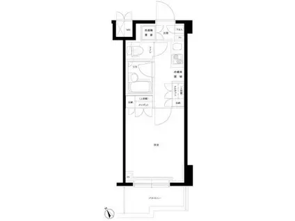 ルーブル目黒不動前(1K/1階)の間取り写真