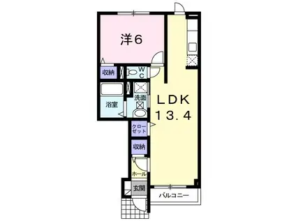 アルドールIII(1LDK/1階)の間取り写真
