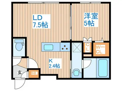 プラリネ(1LDK/3階)の間取り写真