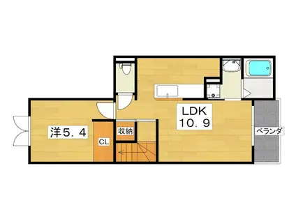 プラシード・セレノ・カーサ(1LDK/2階)の間取り写真