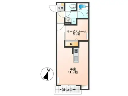 SAN SIRO(ワンルーム/2階)の間取り写真