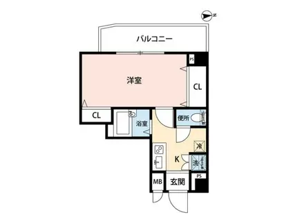 エクセリア早稲II(1K/13階)の間取り写真