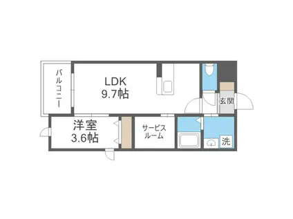 LIFEFIELD伊都(1SLDK/2階)の間取り写真