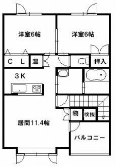 MIK ATLANTIS(2LDK/2階)の間取り写真