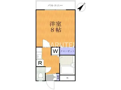 エバーグリーンM(1K/2階)の間取り写真