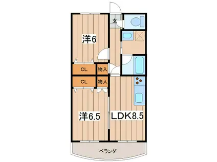 シャルマンプレイス(2LDK/3階)の間取り写真