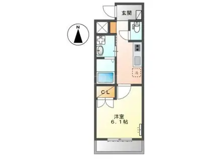 BAGUS TIME K・I(1K/1階)の間取り写真