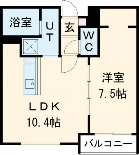 RIGEL EIN(1LDK/2階)の間取り写真