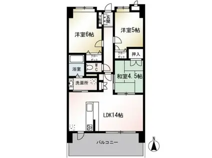 ベルメゾン西公園テラス(3LDK/8階)の間取り写真