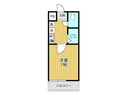 COMMONS真志喜(1K/4階)の間取り写真