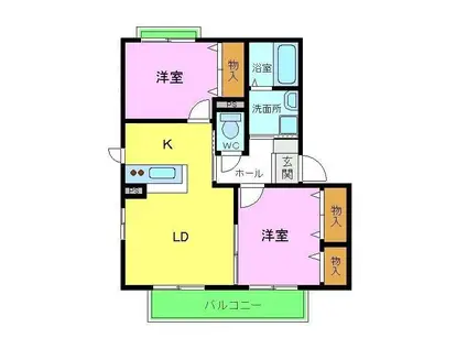 グリーンフィールド(2LDK/2階)の間取り写真