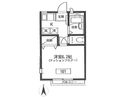 ラフィネ(1K/1階)の間取り写真