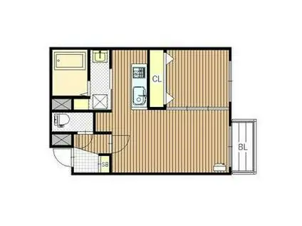 スパークル学園前(1LDK/2階)の間取り写真