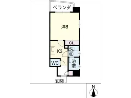 クレストMK荒畑(1K/3階)の間取り写真