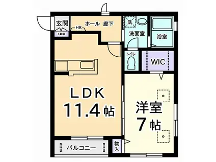 ファンファーレ(1LDK/2階)の間取り写真