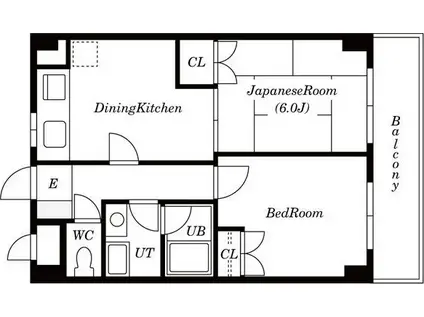 グレースハイツ椎名町(2DK/3階)の間取り写真
