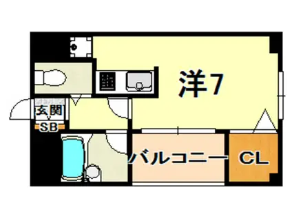 パルポート高羽(ワンルーム/2階)の間取り写真