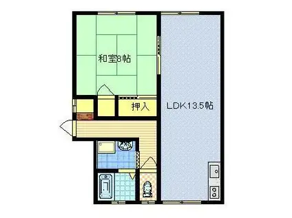 コーポアネックスM2(1LDK/1階)の間取り写真