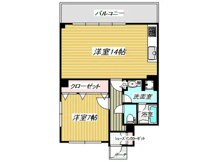 グランダム内淡路(1LDK/11階)の間取り写真