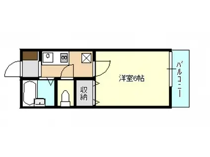 セジュール祇園(1K/1階)の間取り写真