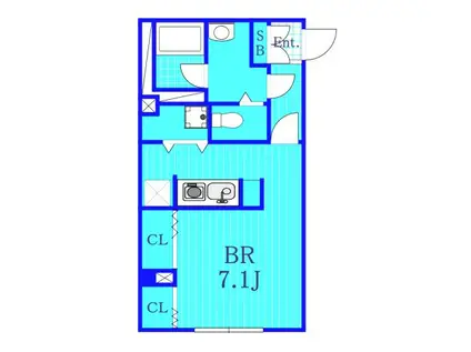 アース岡野3号館(1K/2階)の間取り写真