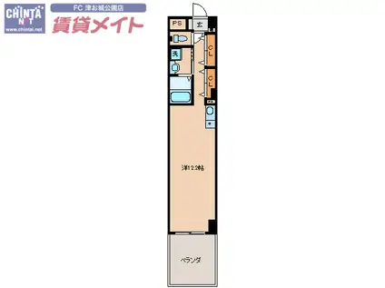 KTGレジデンス江戸橋(ワンルーム/3階)の間取り写真