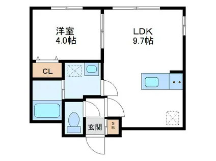 GRANDE 札幌 北大前 グランデサッポロ(1LDK/2階)の間取り写真
