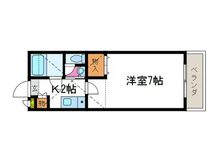 ラ・ビスタ桂(1K/2階)の間取り写真