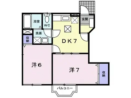エクシージュI(2DK/1階)の間取り写真